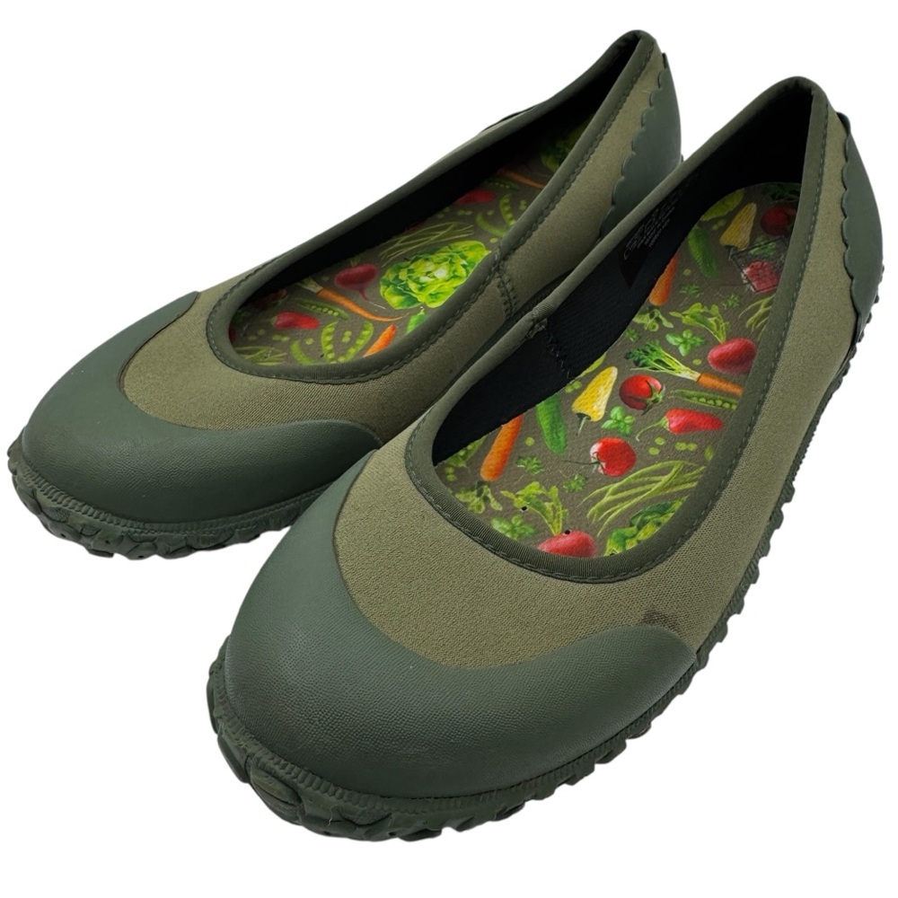 Original Muck Boot Co Muckster Women's Olive Green Slip-On Garden Flats - Size 9
